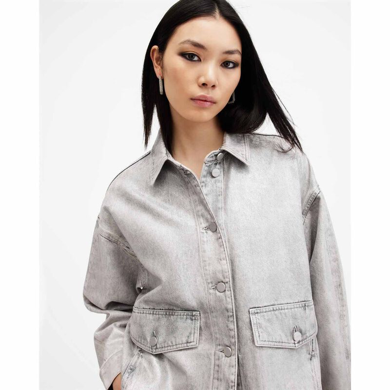 AllSaints Hettie Oversized Denim Shacket image number 2
